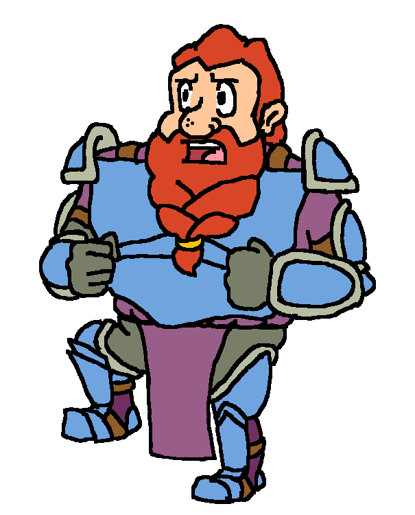 Boloric Dwarven man trotting in place